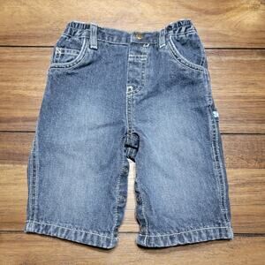 The Childrens Place Denim Infant Pull On Denim Carpenter Jeans - Size 3-6 Mos.